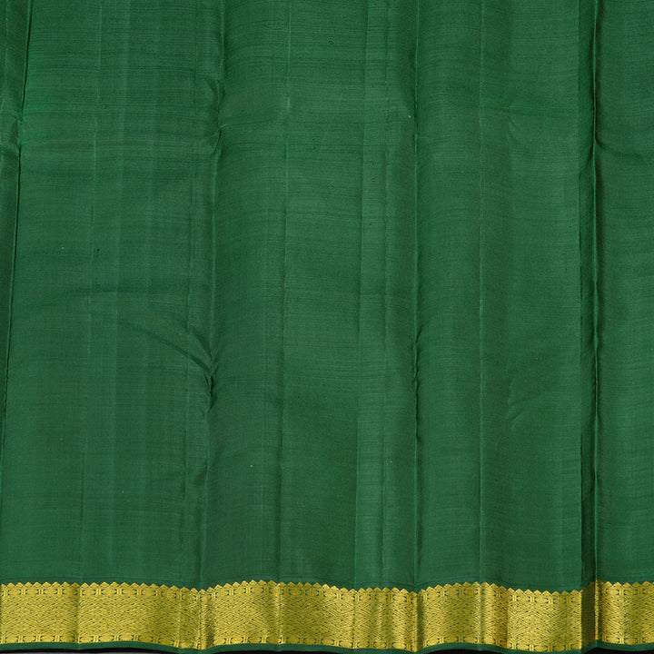 Hayagrivas Fluorescent Green Handloom Kanjivaram Silk Saree with Bottle Green Border KBD2185C7-2