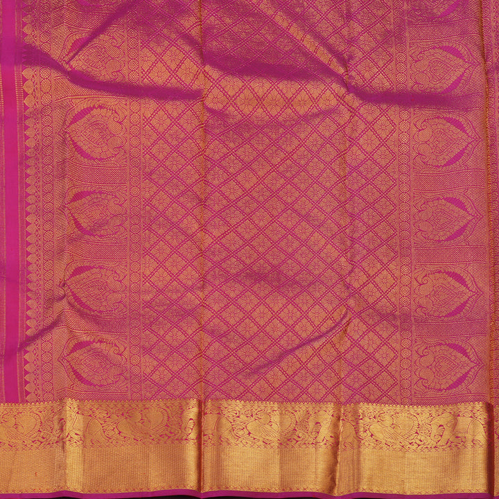Hayagrivas Handloom Pink & Red Checks Kanjivaram Silk Saree KBD2185C9-2