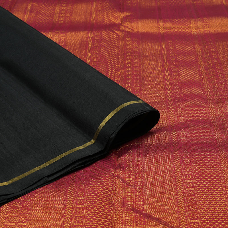 Hayagrivas Grey And Black Handloom Kanjivaram Silk Saree KBD2193C1-1