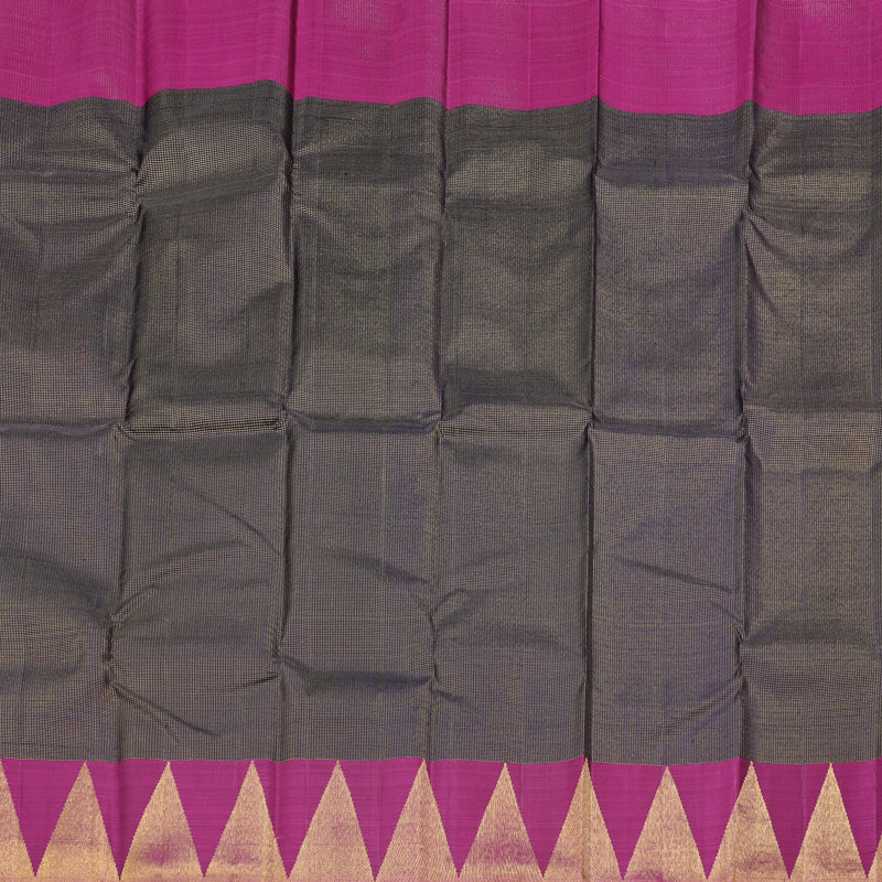 Hayagrivas Dark Blue Handloom Kanjivaram Silk Saree with Dark Purple Border KBD2194C1-1