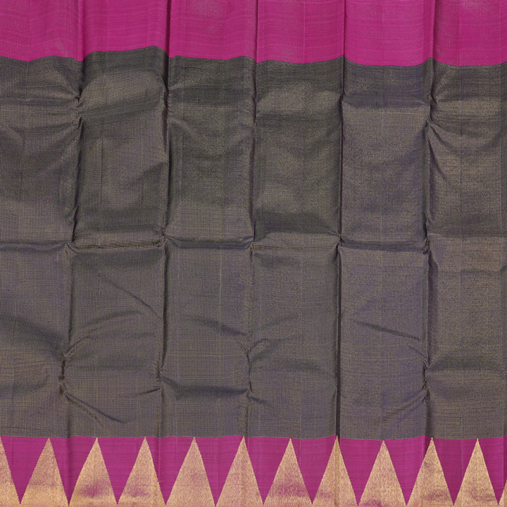 Hayagrivas Dark Blue Handloom Kanjivaram Silk Saree with Dark Purple Border KBD2194C1-1