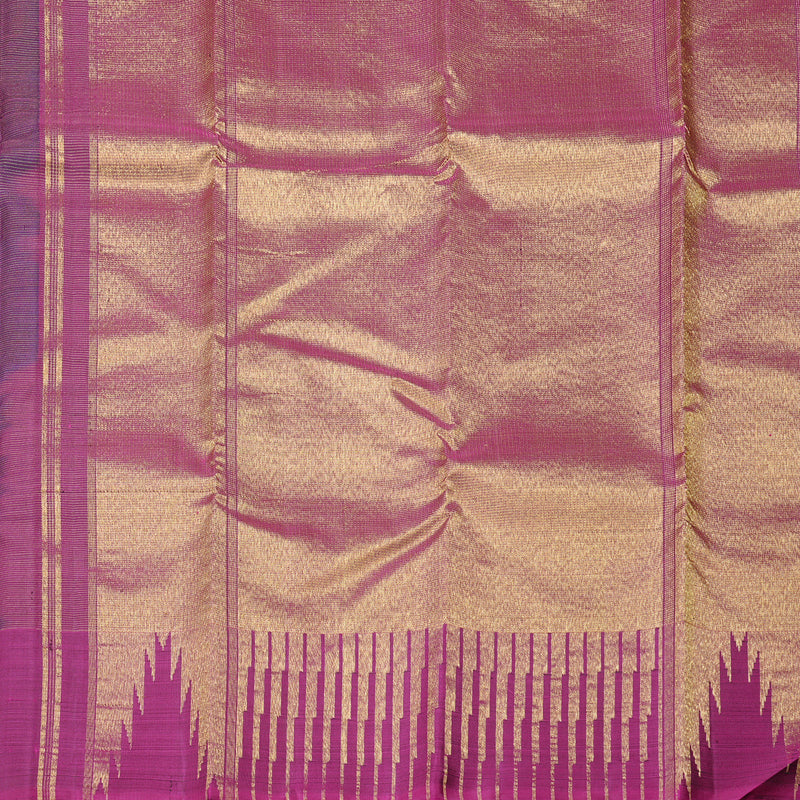 Hayagrivas Dark Blue Handloom Kanjivaram Silk Saree with Dark Purple Border KBD2194C1-1