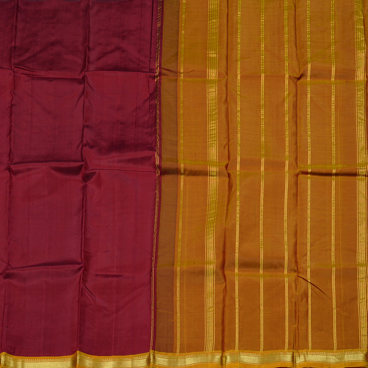 Hayagrivas Maroon Handloom Kanjivaram Silk Saree KBD2197C1-2