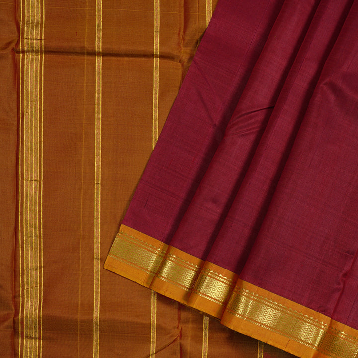 Hayagrivas Maroon Handloom Kanjivaram Silk Saree KBD2197C1-2