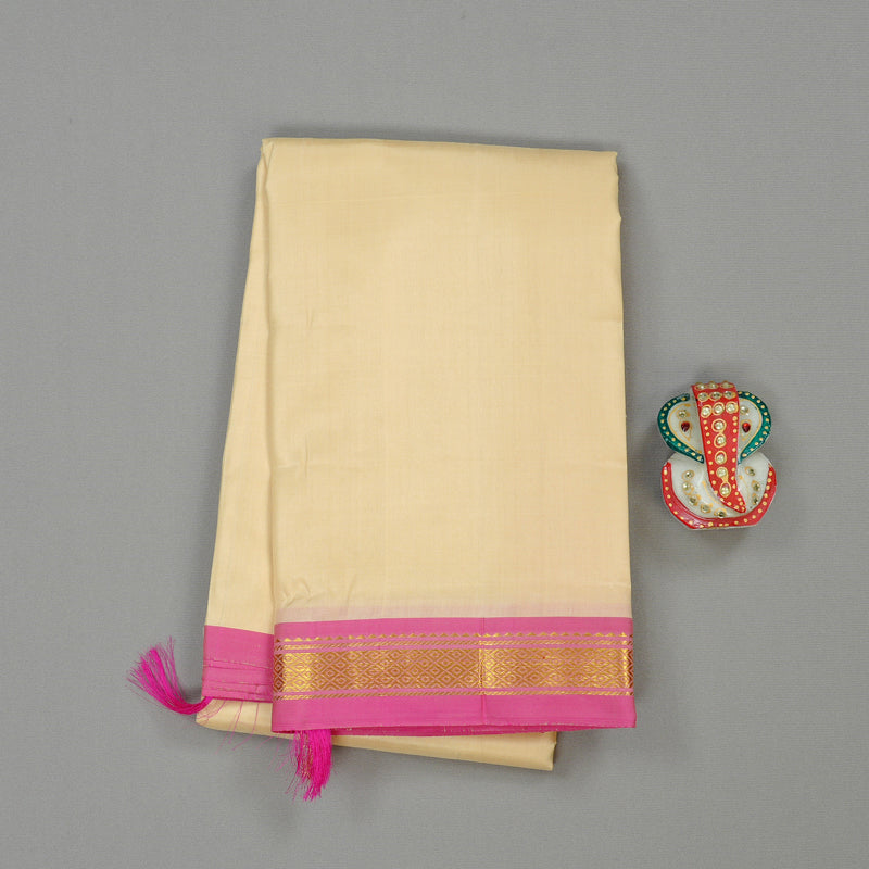 Hayagrivas Sandal Handloom Kanjivaram Silk Saree with Pink Border KBD2197C1-3