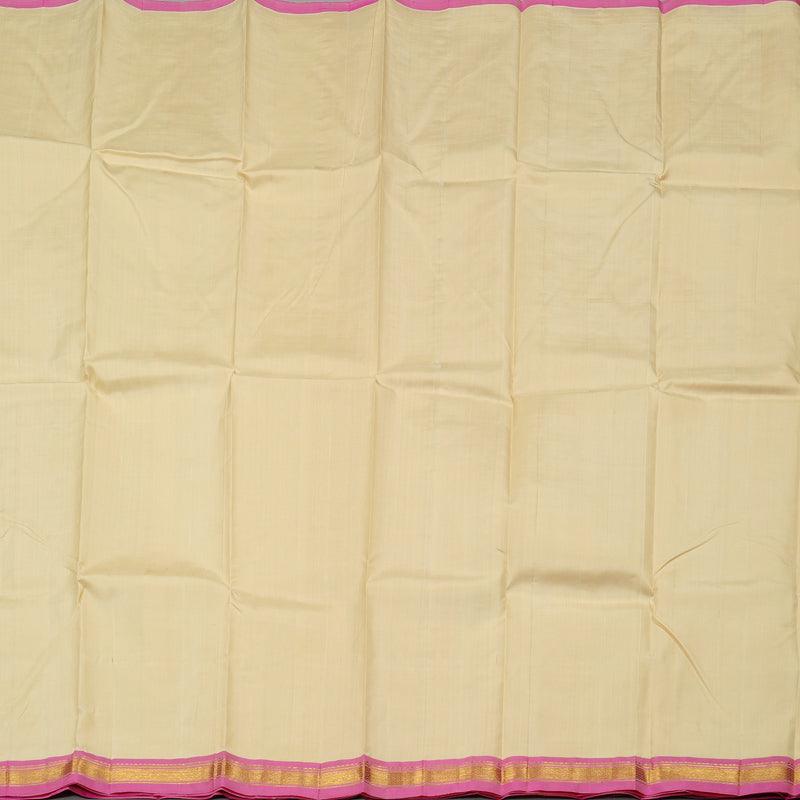 Hayagrivas Sandal Handloom Kanjivaram Silk Saree with Pink Border KBD2197C1-3