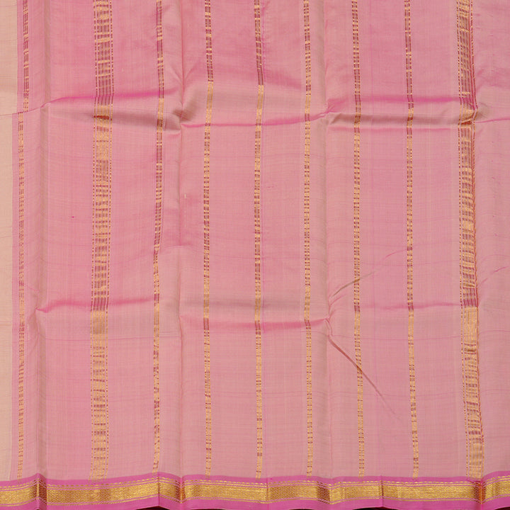 Hayagrivas Sandal Handloom Kanjivaram Silk Saree with Pink Border KBD2197C1-3