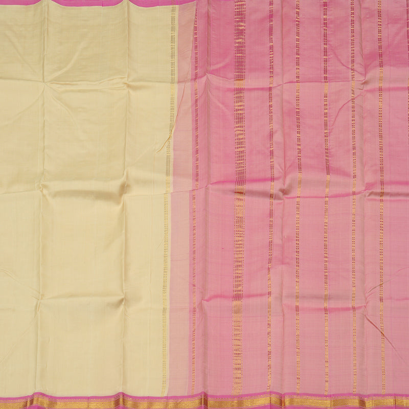 Hayagrivas Sandal Handloom Kanjivaram Silk Saree with Pink Border KBD2197C1-3