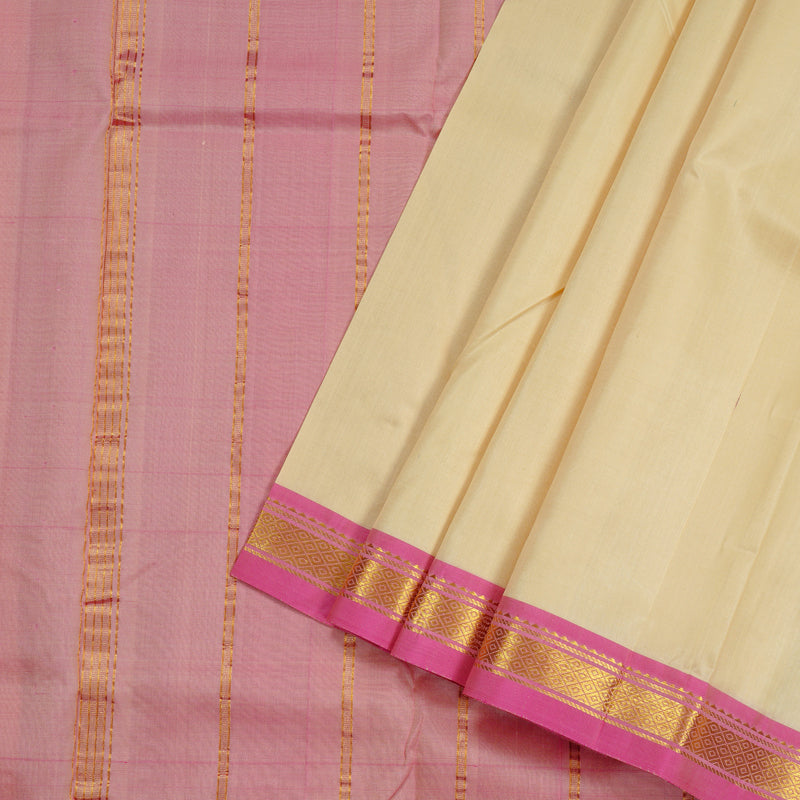 Hayagrivas Sandal Handloom Kanjivaram Silk Saree with Pink Border KBD2197C1-3