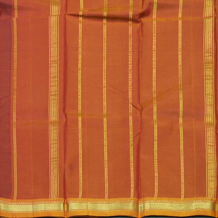 Hayagrivas Handloom Araku Maroon Kanjivaram Silk Saree with Golden Orange Border KBD2197C1-5