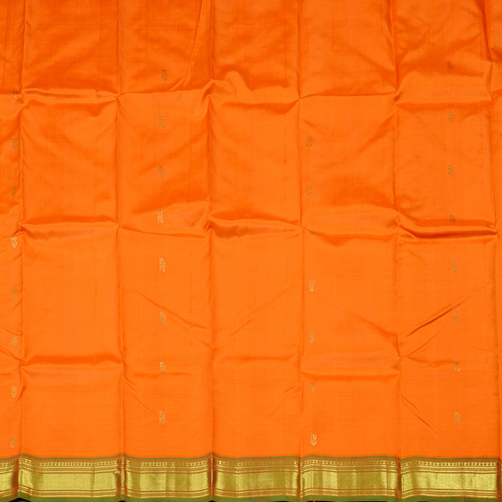 Hayagrivas Orange Handloom Kanjivaram Silk Saree with Mandhalir Border KBD2197C6-13