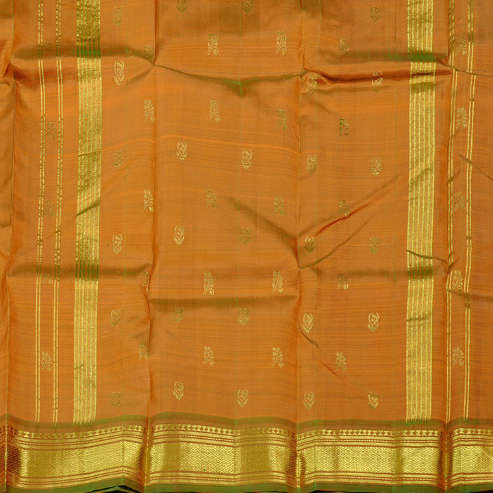 Hayagrivas Orange Handloom Kanjivaram Silk Saree with Mandhalir Border KBD2197C6-13