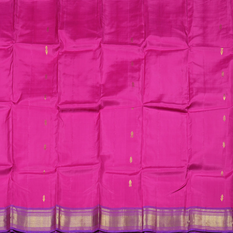 Hayagrivas Magenta Handloom Kanjivaram Silk Saree with Purple Border KBD2197C6-20