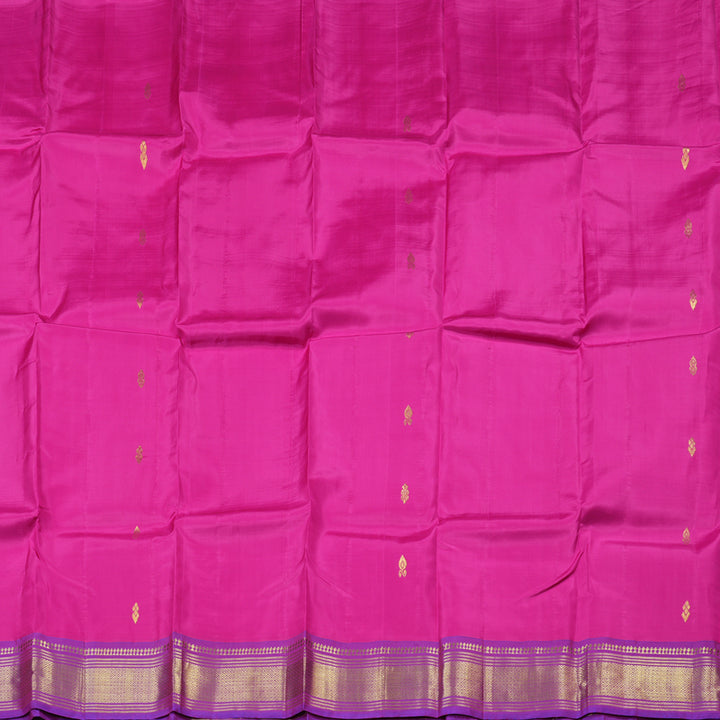 Hayagrivas Magenta Handloom Kanjivaram Silk Saree with Purple Border KBD2197C6-20