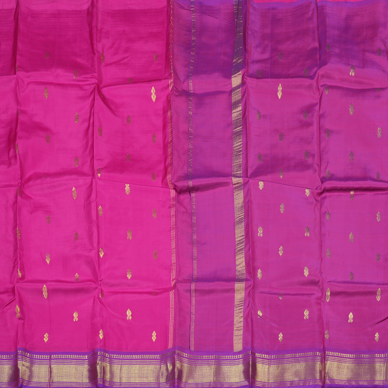 Hayagrivas Magenta Handloom Kanjivaram Silk Saree with Purple Border KBD2197C6-20