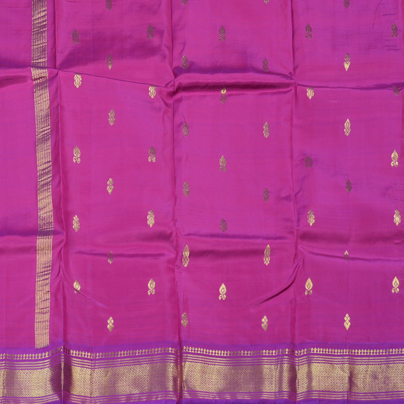 Hayagrivas Magenta Handloom Kanjivaram Silk Saree with Purple Border KBD2197C6-20