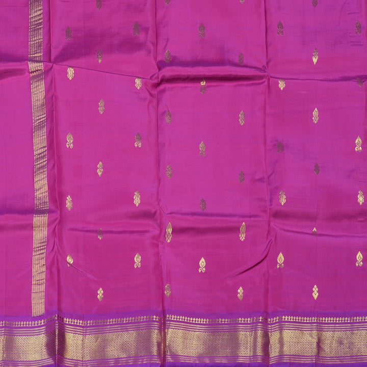 Hayagrivas Magenta Handloom Kanjivaram Silk Saree with Purple Border KBD2197C6-20