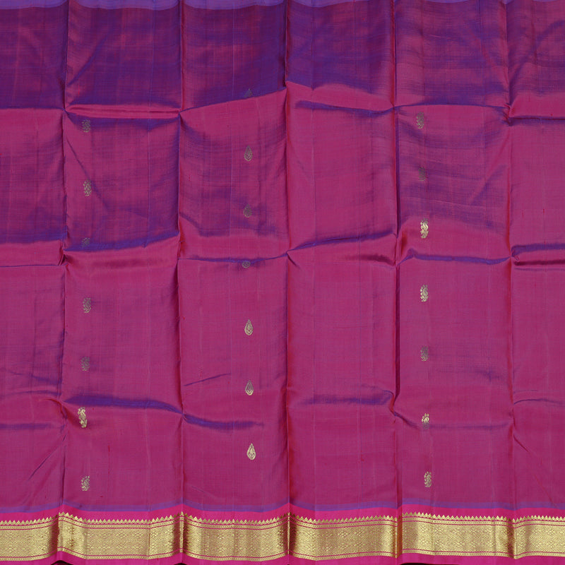 Hayagrivas Purple Handloom Kanjivaram Silk Saree with Maroon Border KBD2197C6-6