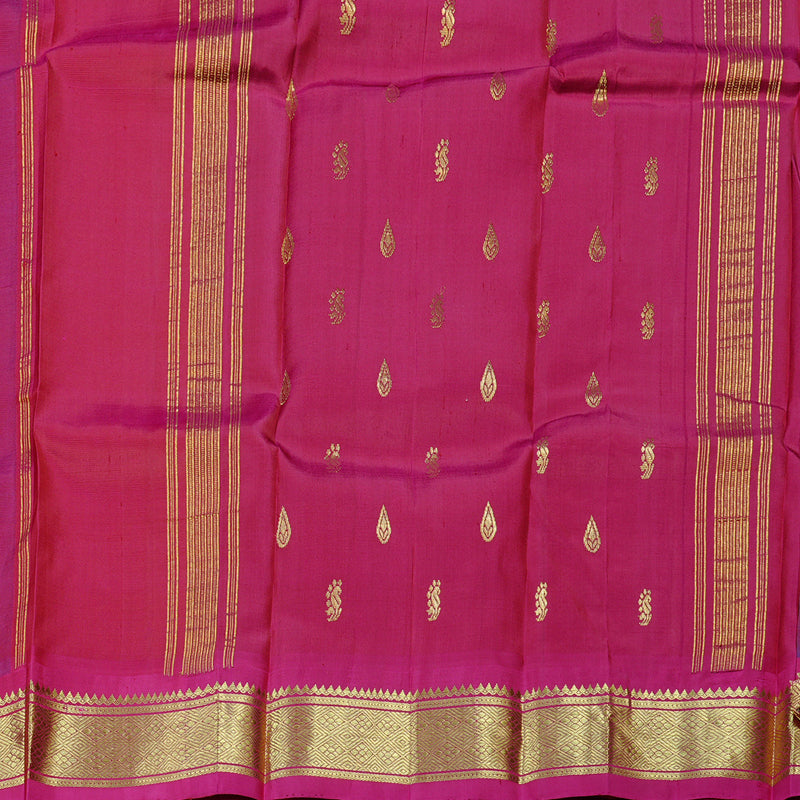 Hayagrivas Purple Handloom Kanjivaram Silk Saree with Maroon Border KBD2197C6-6