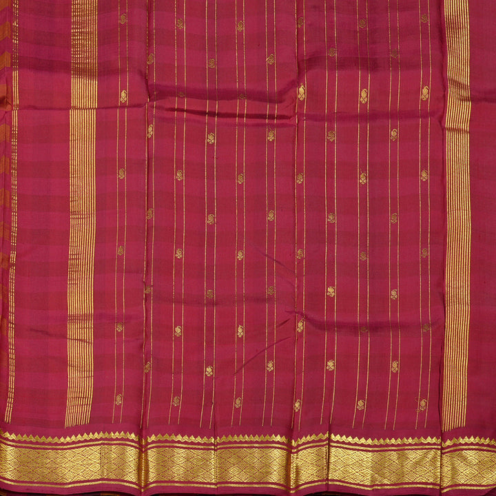 Hayagrivas Multi Colour Checks Handloom Kanjivaram Silk Saree KBD2198C4-1