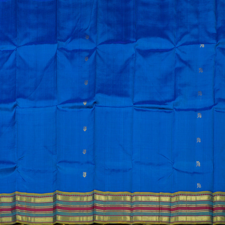 Hayagrivas Aqua Blue Pure One Side Border Silk Saree KBD2198C6-1