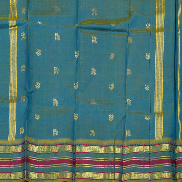 Hayagrivas Aqua Blue Pure One Side Border Silk Saree KBD2198C6-1
