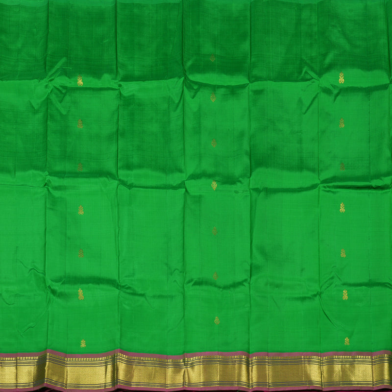 Hayagrivas Green Handloom Kanjivaram Silk Saree with Mandhalir Border KBD2198C7-1