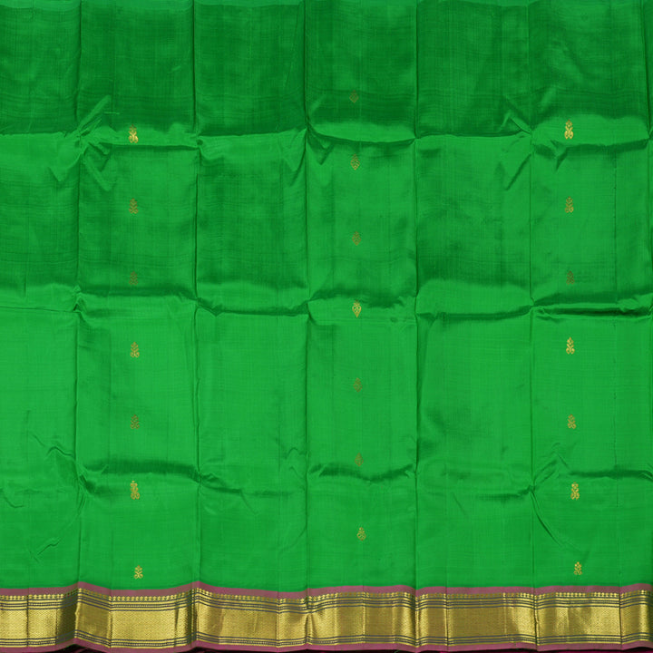 Hayagrivas Green Handloom Kanjivaram Silk Saree with Mandhalir Border KBD2198C7-1