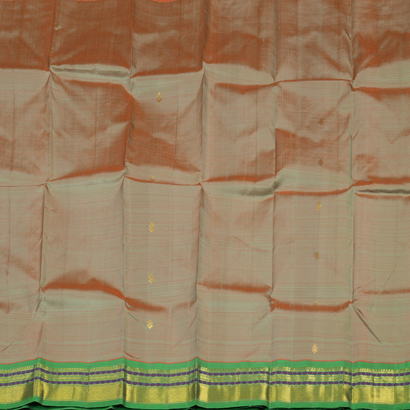 Hayagrivas Sandal Handloom Kanjivaram Silk Saree with Sea Green Border KBD2198C7-4