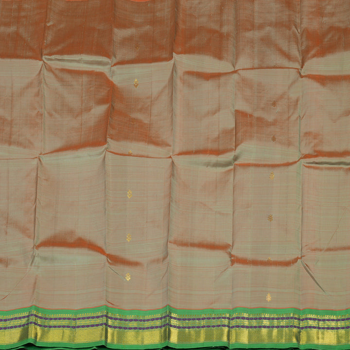 Hayagrivas Sandal Handloom Kanjivaram Silk Saree with Sea Green Border KBD2198C7-4