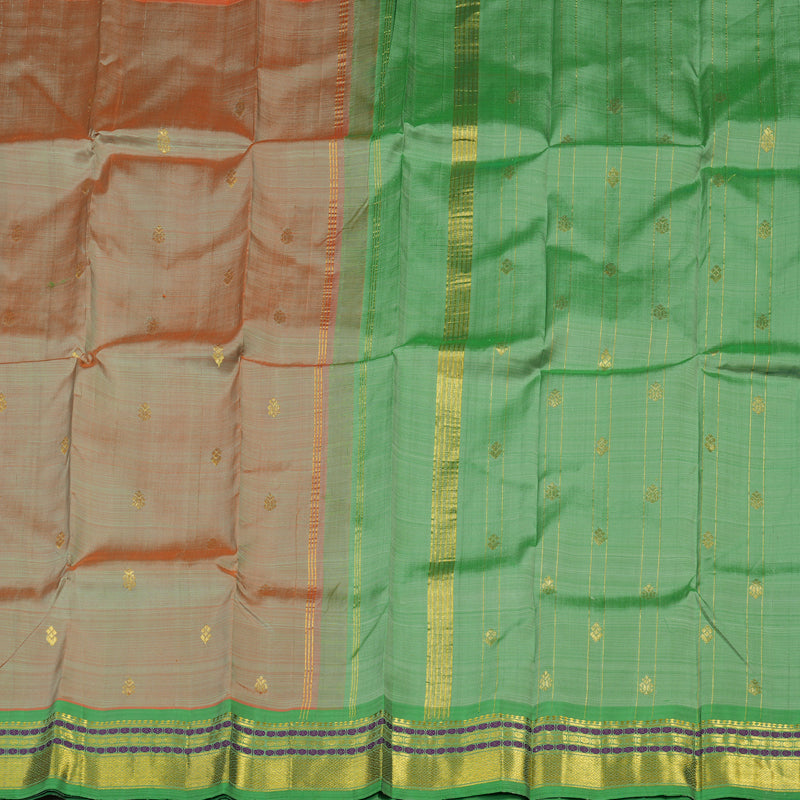 Hayagrivas Sandal Handloom Kanjivaram Silk Saree with Sea Green Border KBD2198C7-4