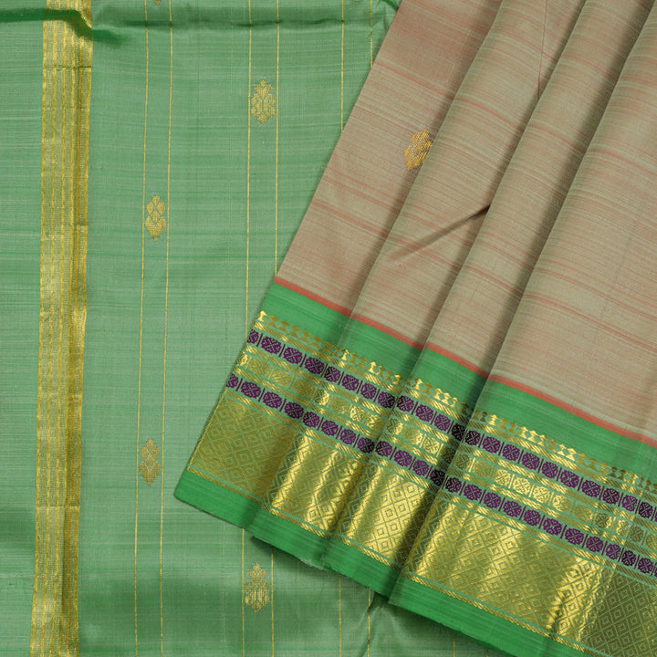 Hayagrivas Sandal Handloom Kanjivaram Silk Saree with Sea Green Border KBD2198C7-4