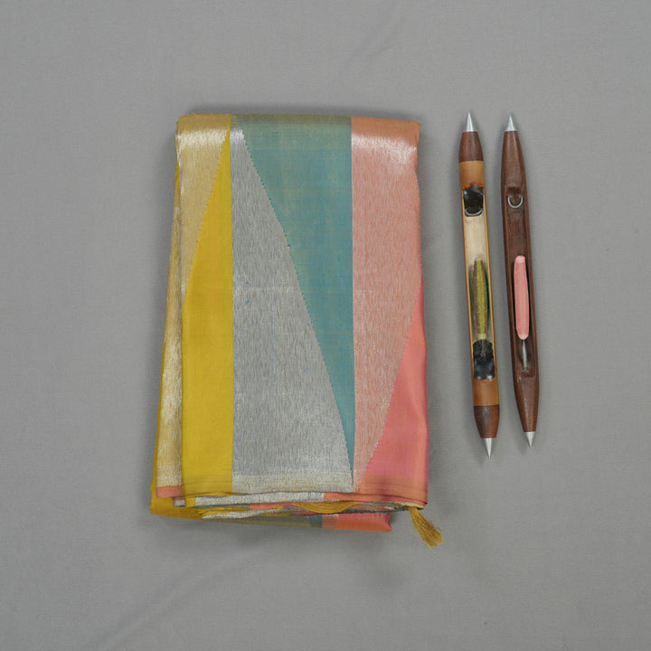 Hayagrivas Handloom Multicolour Kanjivaram Silk Saree KBE1004I4-1