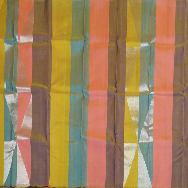 Hayagrivas Handloom Multicolour Kanjivaram Silk Saree KBE1004I4-1