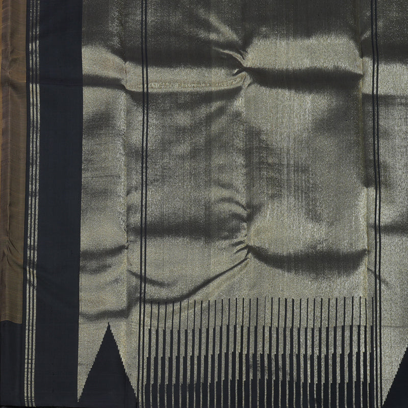 Hayagrivas Handloom Kanjivaram Sandal Beige Silk Saree with Black Border KBE1005I6-1