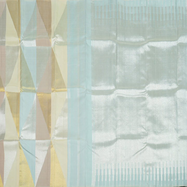 Hayagrivas Handloom Multicolour Kanjivaram Silk Saree KBE1005I7-1