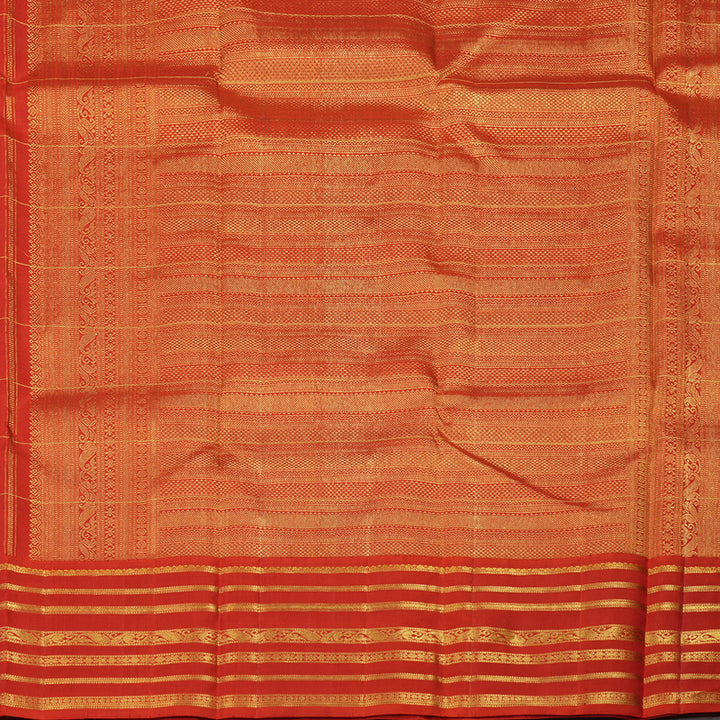 Hayagrivas Handloom Multicolour Checks Kanjivaram Silk Saree with Red Border KBE1005I9-1