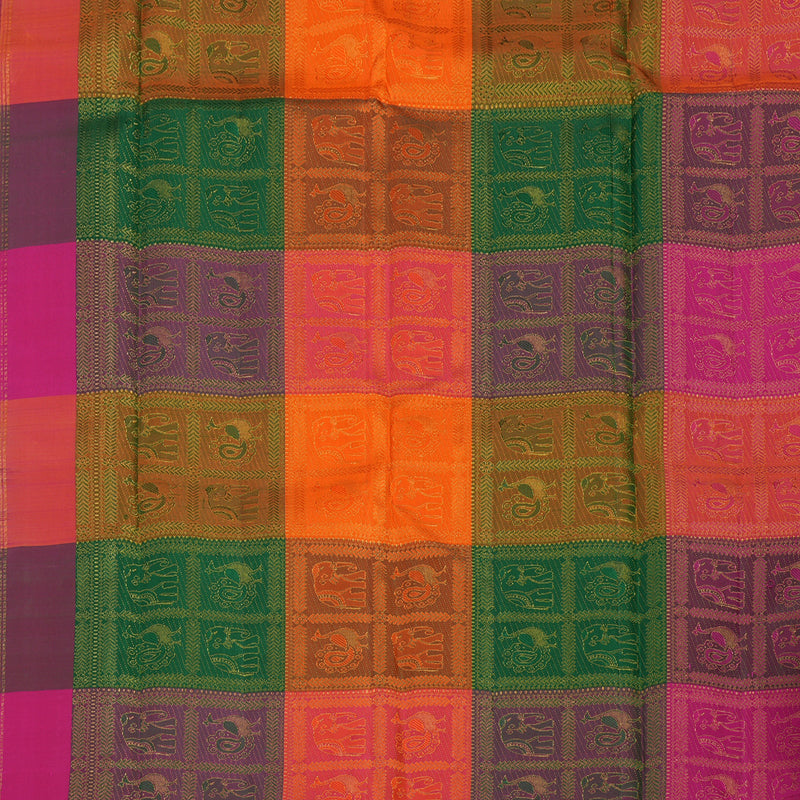 Hayagrivas Handloom Ink Blue Kanjivaram Silk Saree KBE1008I13-1