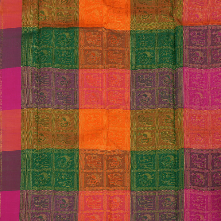 Hayagrivas Handloom Ink Blue Kanjivaram Silk Saree KBE1008I13-1