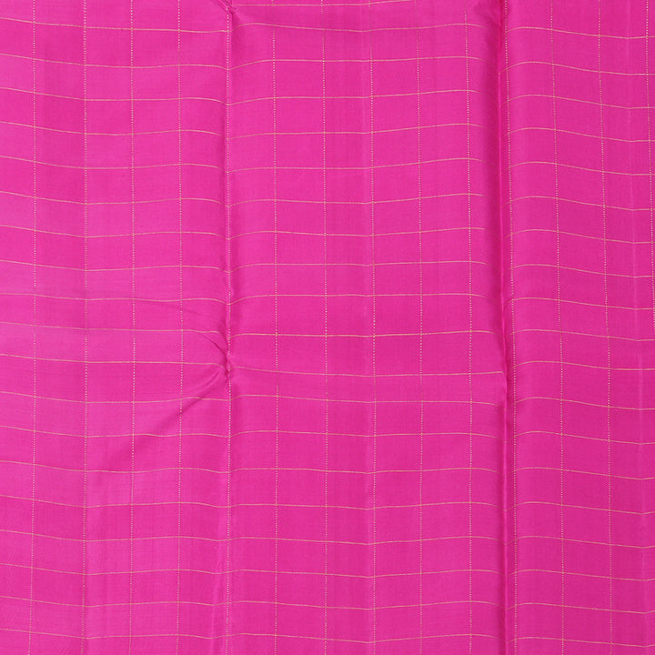 Hayagrivas Handloom Sky Blue &amp; Royal Blue Checks Kanjivaram Silk Saree KBE1008I2-1