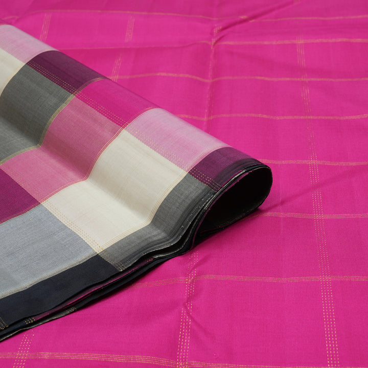 Hayagrivas Handloom Multicolour Checks Kanjivaram Silk Saree KBE1008I2-3