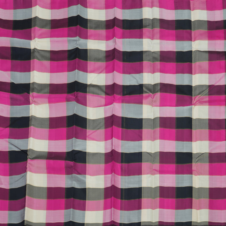 Hayagrivas Handloom Multicolour Checks Kanjivaram Silk Saree KBE1008I2-3