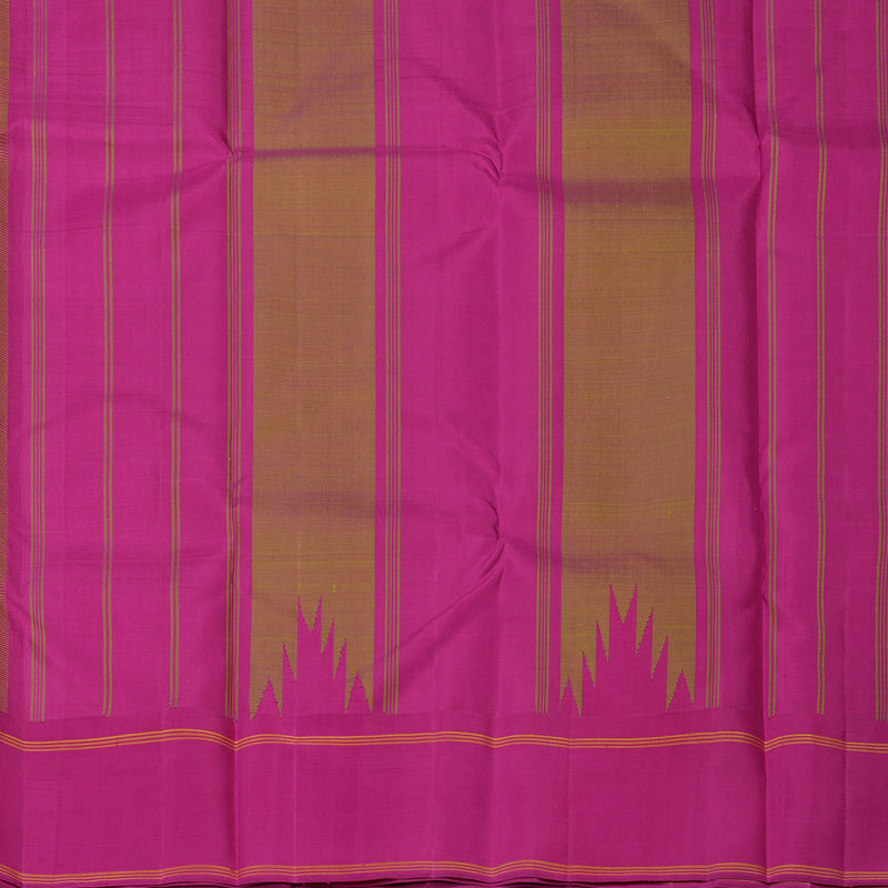 Hayagrivas Handloom Parrot Green Kanjivaram Silk Saree with Ganga Jamuna Border KBE1008I7-1