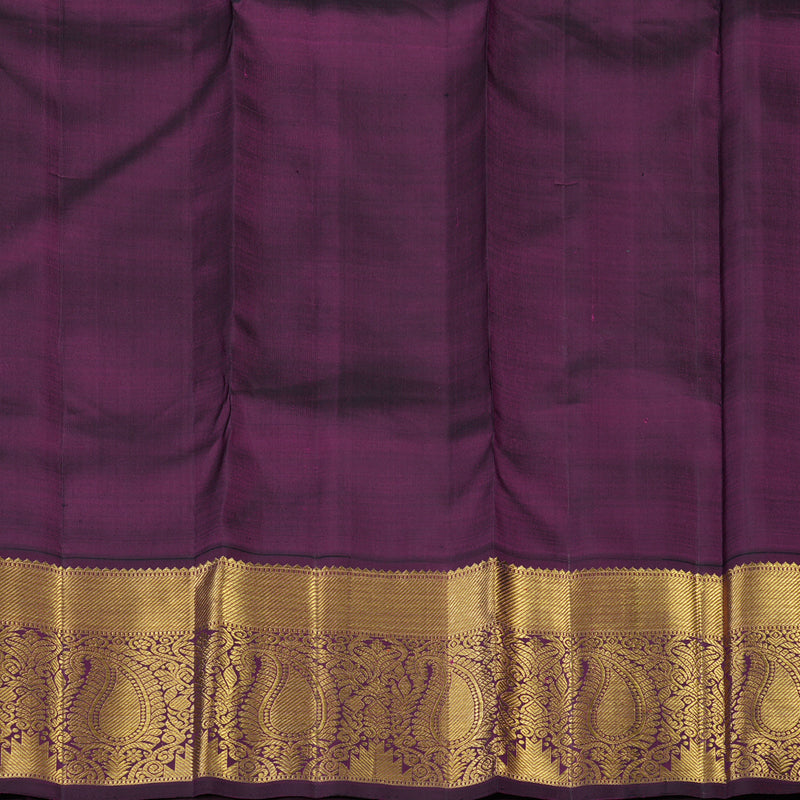 Hayagrivas Handloom Pista Green Kanjivaram Silk Saree with Deep Violet Border KBE1009I4-1