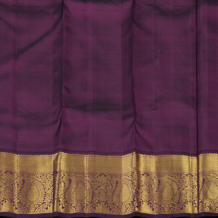 Hayagrivas Handloom Pista Green Kanjivaram Silk Saree with Deep Violet Border KBE1009I4-1