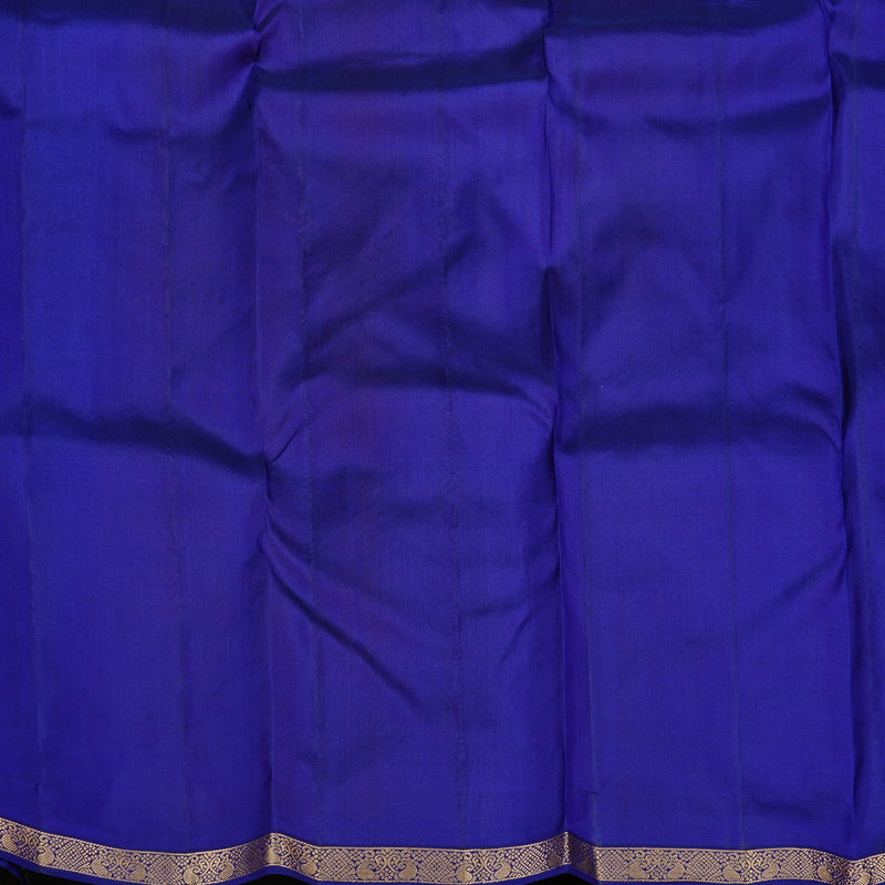 Hayagrivas Yellow Handloom Kanjivaram Silk Saree with Blue Border KBE100D1-14