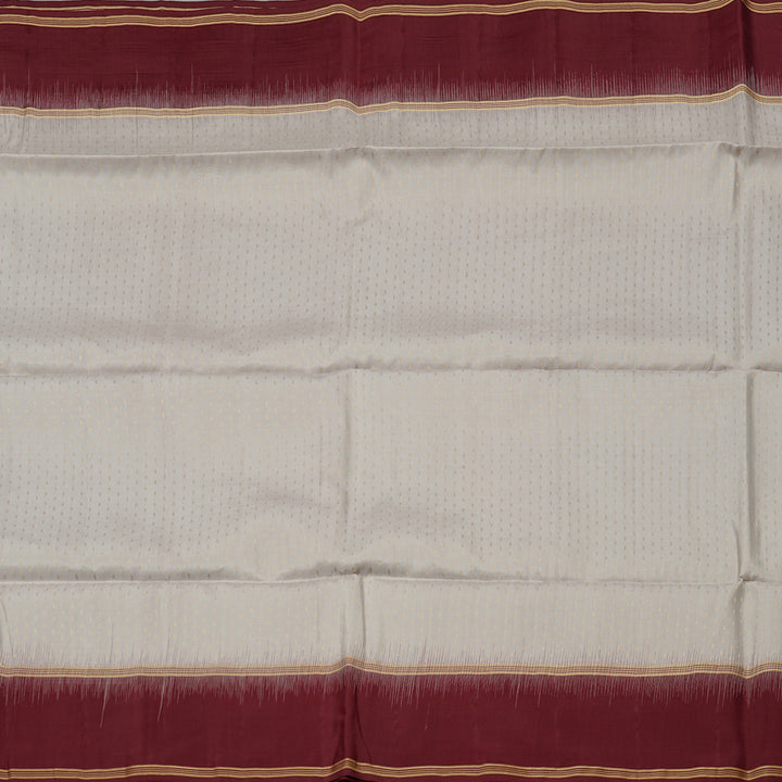 Hayagrivas Beige Handloom Soft Silk Saree with Dark Brown Border KBE100D3-2