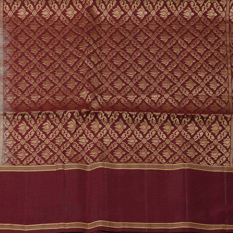 Hayagrivas Beige Handloom Soft Silk Saree with Dark Brown Border KBE100D3-2