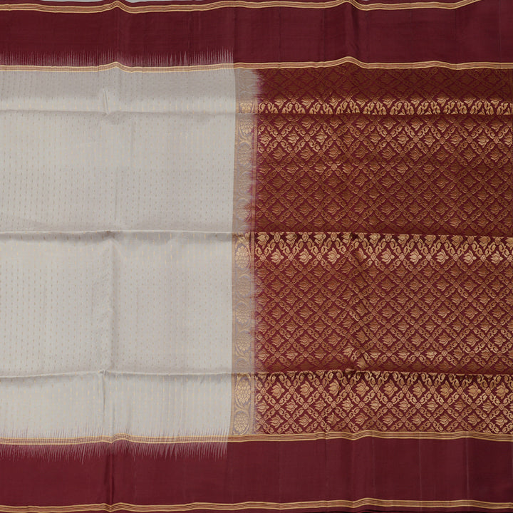 Hayagrivas Beige Handloom Soft Silk Saree with Dark Brown Border KBE100D3-2