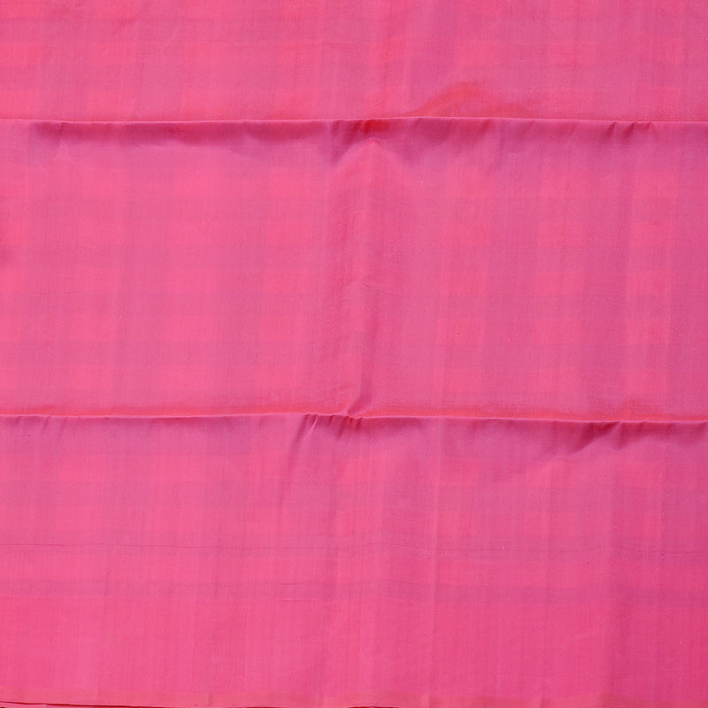Hayagrivas Sea Blue With Sandal Checks Handloom Soft Silk Saree with Pink Border KBE100D8-2